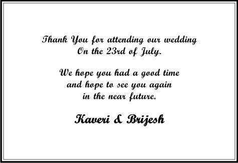 Wedding thank you card 6 - Parekh Cards